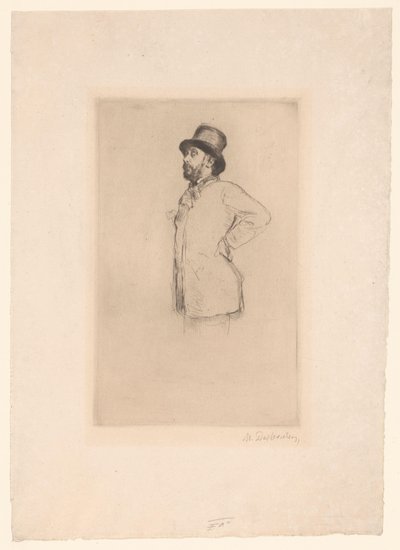 エドガー・ドガの肖像 作： Marcellin Gilbert Desboutin (signed by artist)