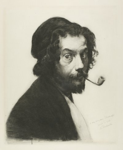 パイプを持つ男 作： Marcellin Gilbert Desboutin