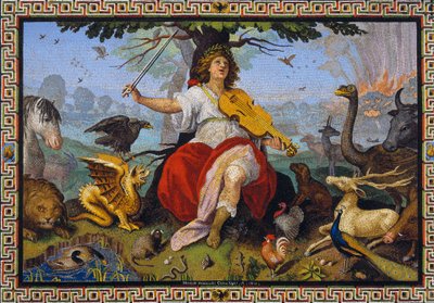 「オルフェウス」モザイク マルチェロ・プロヴァンツァーレ（1577-1639） 1618年 作： Marcello Provenzale