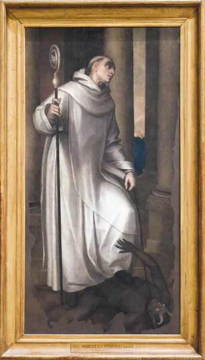 São Bernardo esmagando um demônio 作： Marcello Venusti