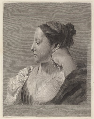 プロフィールの若い女性 作： Marco Alvise Pitteri after Giovanni Battista Piazzetta