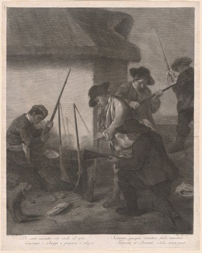De Servi Cacciator... (ハントのために銃を準備するサーヴァント) 作： Marco Alvise Pitteri after Pietro Longhi