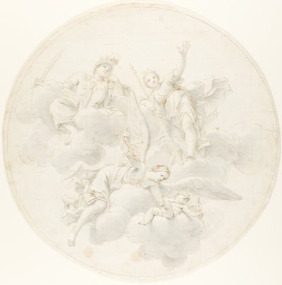 ダイアナとマルスの前での嫉妬によるキューピッドの懲らしめ 作： Marcantonio Franceschini