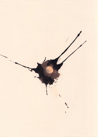 Blot 2, 2018（紙にインクと漂白剤） 作： Marco Campedelli