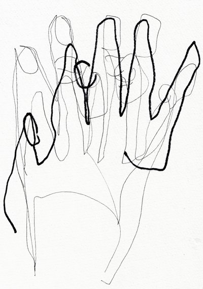 Psyco Hand, 2017（紙にペンとマーカー） 作： Marco Campedelli