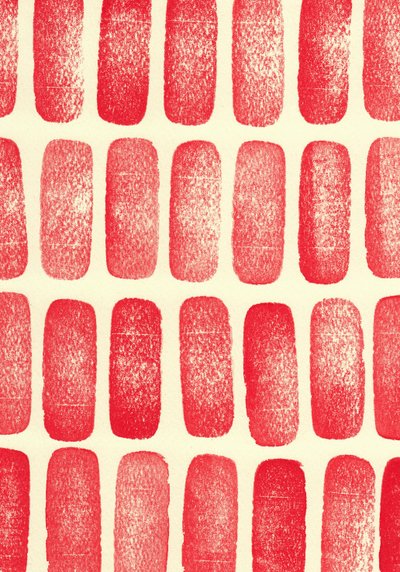 Stones_red, 2017（ゴム印） 作： Marco Campedelli