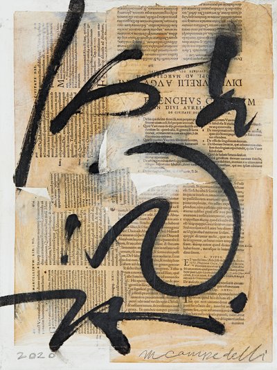Texto #07, 2020（コラージュ、ミクストメディア、キャンバス） 作： Marco Campedelli