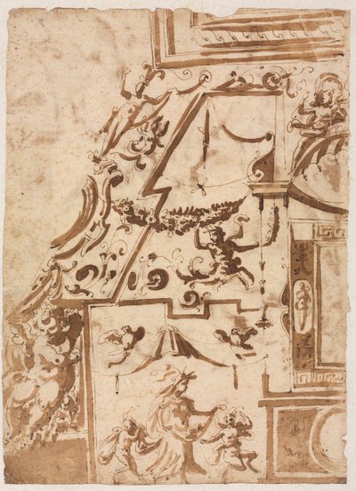 跳躍するケンタウロスの対を持つグロテスク、c。 15651588。 作： Marco Marchetti