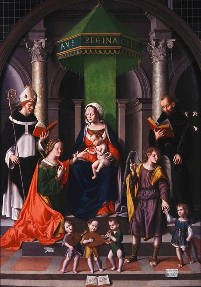 大天使ラファエルとトビアスと聖カタリナの神秘的な結婚 作： Marco Palmezzano