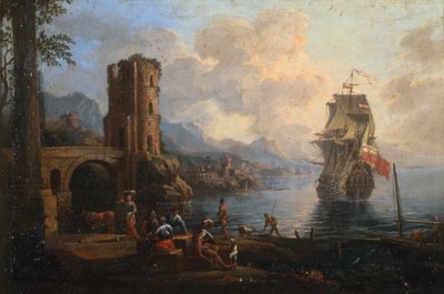 人物のいる海辺の風景 作： Marco Ricci