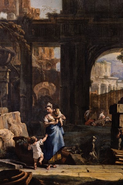 遺跡と人物、詳細の視点 作： Marco & Sebastiano (1659 1734) Ricci