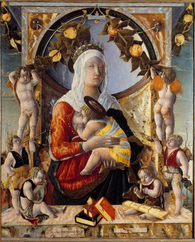 8人の天使に囲まれた聖母子像マルコ・ゾッポ（1433-1478）の作品 作： Marco Zoppo