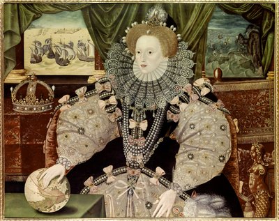 イングランド女王エリザベス1世の肖像、アルマダの肖像として知られる 1588年頃（油彩・パネル） 作： Marcus Gheeraerts