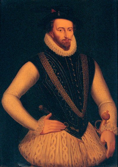 ウォルター・ローリー卿の肖像、1595年 作： Marcus Gheeraerts