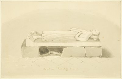 St Mary RedcliffeにあるSir John Lamyngtonの墓（鉛筆・水彩・紙 作： Marcus H. Homes