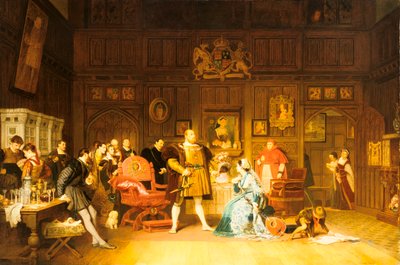 ヘンリー8世とアンブーリン、キャサリン女王、1870年に観察。 作： Marcus Stone