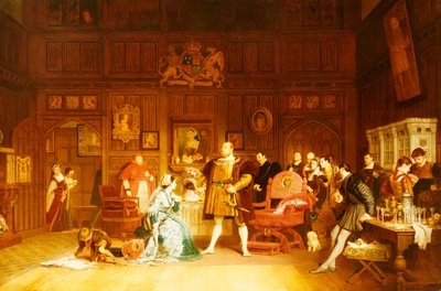 キャサリン女王が観察したヘンリー8世とアンブーリン、1870年 作： Marcus Stone