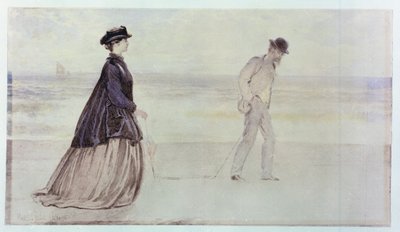 ハッピーペア-ラムル夫人夫婦、1864年（紙にトイレ） 作： Marcus Stone