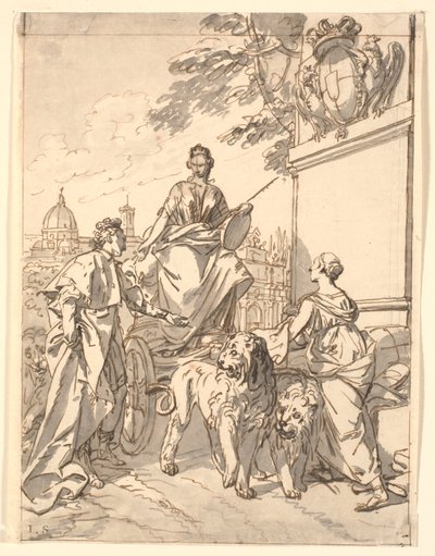 1739 年にフランツ 3 世公爵がフィレンツェに入城した際の寓意画 作： Marcus Tuscher