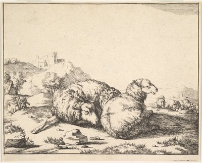 1664年、16枚のプレートからなる「羊」。 作： Marcus de Bye