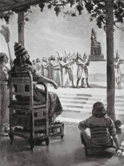 バビロンの元旦、紀元前680年（リトグラフ） 作： マーガレット（後）ドヴァストン