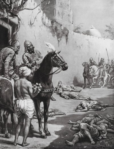 仏僧の最期、AD1193年（リトグラフ） 作： マーガレット（後）ドヴァストン
