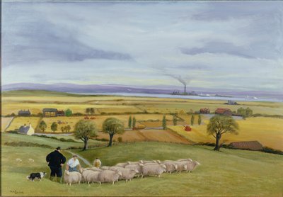 羊農家、シェッピー島 作： Margaret Loxton