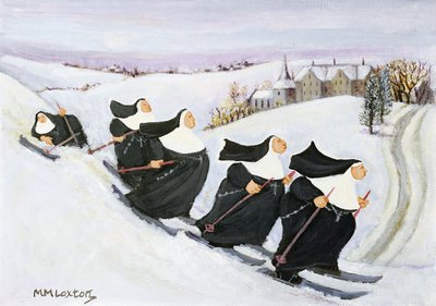 スキー（油彩・紙） 作： Margaret Loxton