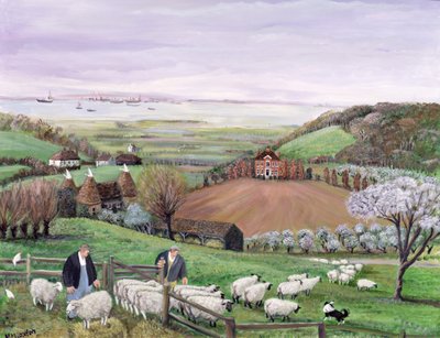 テムズの眺め（油彩・キャンバス） 作： Margaret Loxton