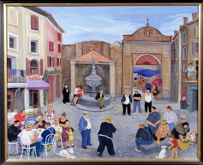 プロヴァンスの村（油彩・キャンバス） 作： Margaret Loxton