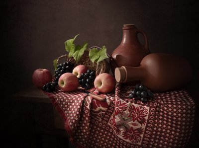 秋の収穫の静物画 作： 