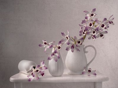 繊細な蘭の静物画 作： Margareth Perfoncio