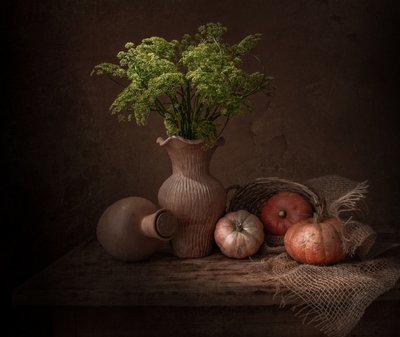 素朴な秋の静物画 作： 