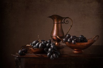 ヴィンテージの銅製静物画 作： Margareth Perfoncio