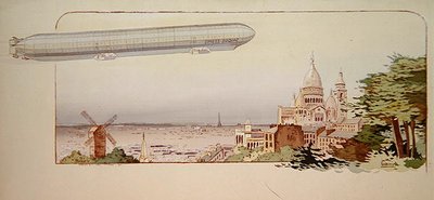 パリのマビロー社から出版された「スピース・ゾディアック飛行船 作： Marguerite (fl.1909 14) Montaut