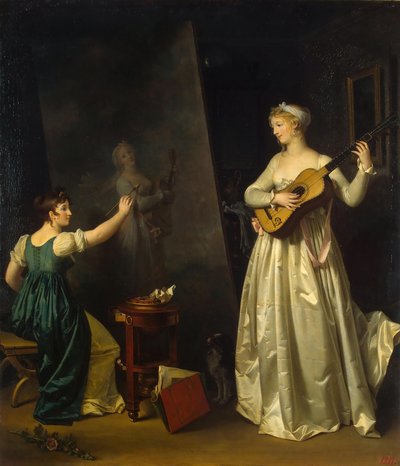 ミュージシャンの肖像画を描くアーティスト、1790年代。 作： Marguerite Gerard
