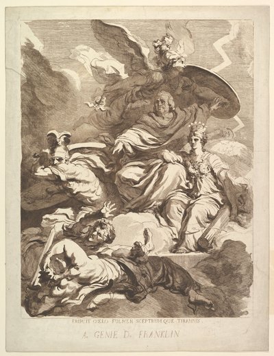 フランクリンの天才、1779年。 作： Marguerite Gerard