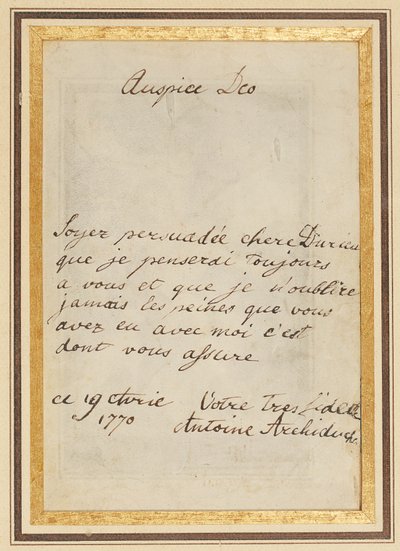 1770年4月19日付けのテレーズまたはバーブデュリューへのサインレター 作： Maria Antonia Josepha Johanna von Habsburg Lothringen