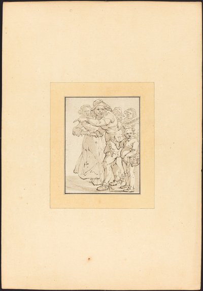 左を指差す老人 作： Maria Catharina Prestel after Adriaen Pietersz van de Venne