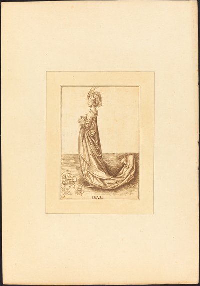 ロングドレスの貴婦人 作： Maria Catharina Prestel after Martin Schongauer
