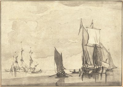 海景 作： Maria Catharina Prestel after Willem van de Velde the Younger