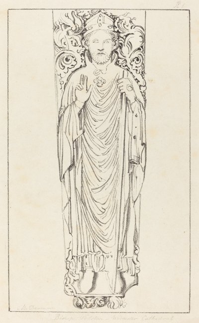 ウスター大聖堂のウルスタン司教 作： Maria Denman after John Flaxman