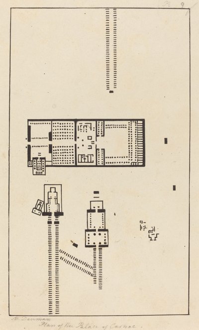 カルナック宮殿の平面図 作： Maria Denman after John Flaxman