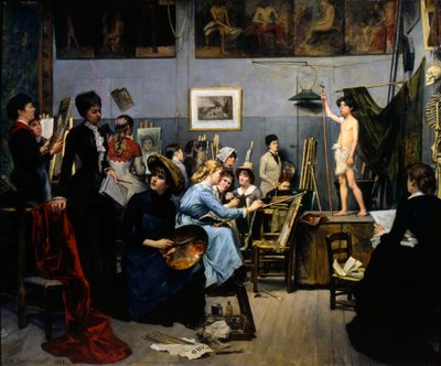 アカデミー・ジュリアンのスタジオ」1881年   作： Maria Konstantinowka Bashkirtseff