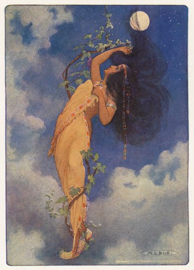 ロングフェロー作『ハイアワサ』の挿絵（カラーリトグラフ） 作： Maria Louise Kirk