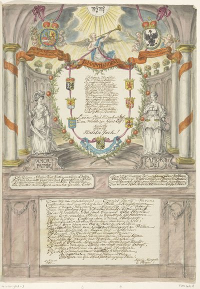 ウィレム 5 世王子の 40 歳の誕生日に贈るウィルヘルミナ王女への詩、1788 年 作： Maria Margaretha la Fargue