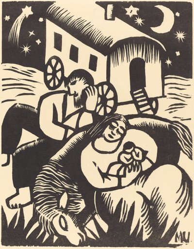休息するジプシーたち（1918年 作： Maria Uhden