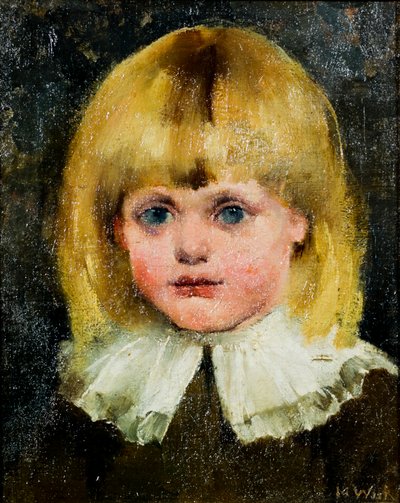 少女の頭部（ヒルヤ・トゥキアイネン）、絵画 作： マリア・ウィーク