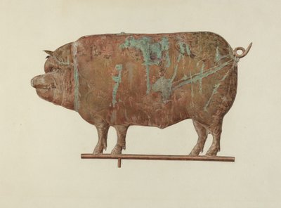 Pig Weather Vane（1940年頃）。 作： Marian Page