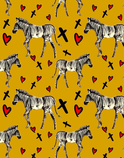 ゼブラ・ラブ、オーカー、2020 作： Marianna Kulukundis